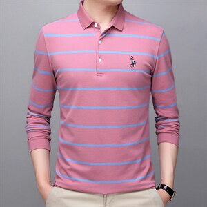 polo衫男装长袖t恤青年春秋季衣服商务中年休闲薄款翻领上衣图片