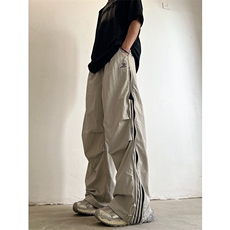美式百搭男秋季户外高街条纹冲锋裤潮牌阔腿休闲长裤XA25-P55，男装休闲裤，星座208-5