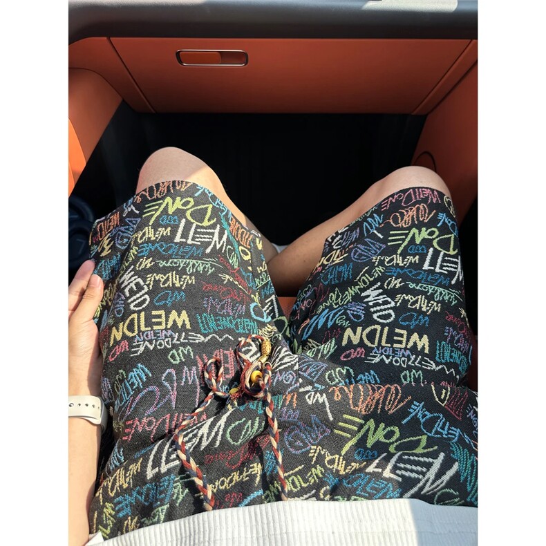 网图美式ins高街宽松民族风休闲短裤五分裤DK01特批25，男装牛仔裤，星座225-6