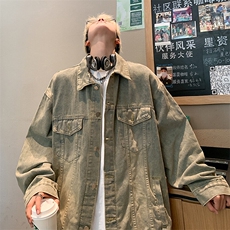 JK8817-P58美式复古高街潮牌宽松痞帅牛仔外套，男装工装外套，星座1503