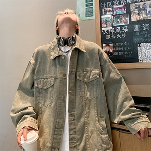 JK8817-P58美式复古高街潮牌宽松痞帅牛仔外套图片