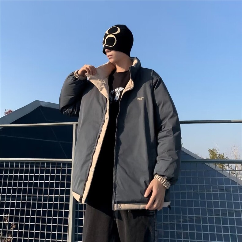 双面穿新款棉衣男冬季棉袄外套韩版潮流面包服YM236P98,男装棉衣,星座1116-2