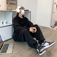 TZ61195/P100秋装新款简约运动套装男潮大码宽松卫衣休闲裤两件套，男装休闲裤，电商A141