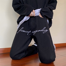 秋冬美式加绒高街刺绣直筒牛仔裤货号K670P55控价78加绒P65控价88，男装牛仔裤，电商A063