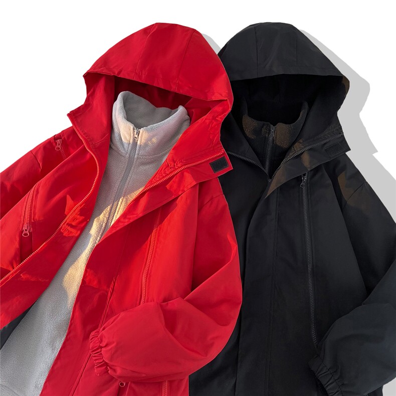 三合一冲锋衣男士加绒棉衣潮大码棉服外套两件套A266-SH80181-P80图片
