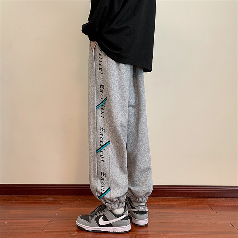 港风华棉休闲裤男包边包条宽松大码束脚卫裤KP605P60,男装休闲裤,星座1204-3