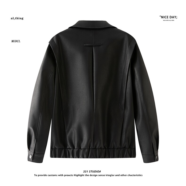 平铺~2026春季软皮斜拉链翻领设计机车服夹克外套K8810/P118,男装夹克,电商B331