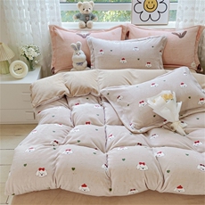 新款加厚牛奶绒四件套印花四件套，床品套件，一起卖家纺