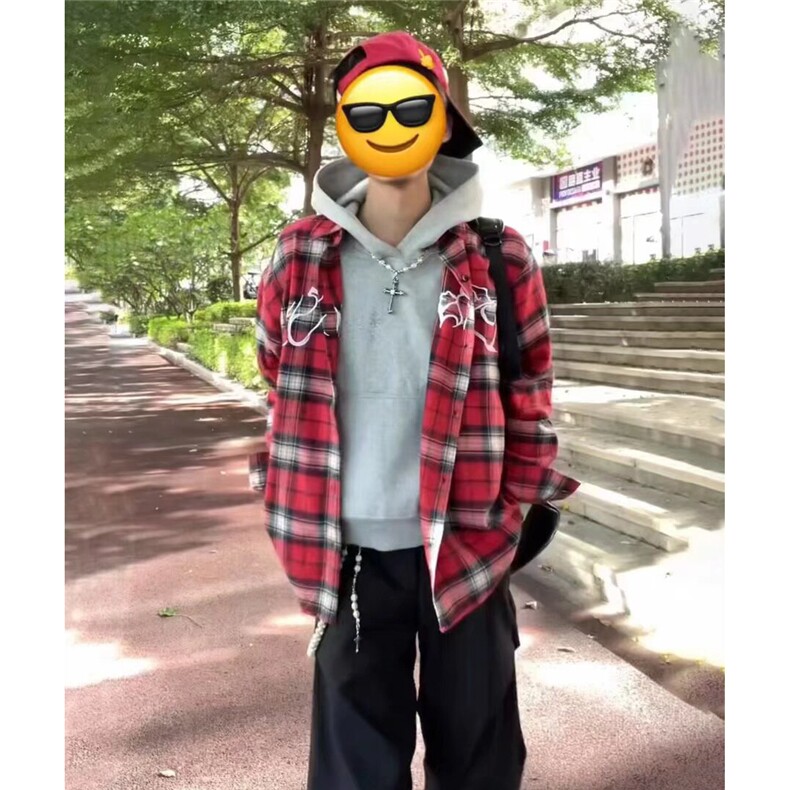 1506A/GCS3070/P36宽松刺绣休闲衬衣外套潮流,男装衬衫,星座1506A