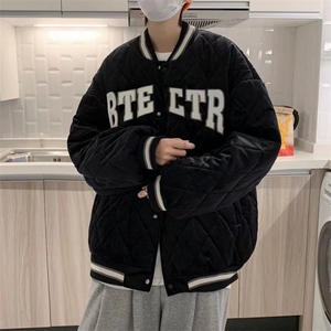 菱格棉服男士夹克潮牌ins冬季宽松加厚情侣款外套棉衣MY57-p75
