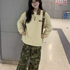 日系工装外套女初秋2025新款潮牌撞色翻领宽松休闲女款夹克上衣，男装夹克，星座506A