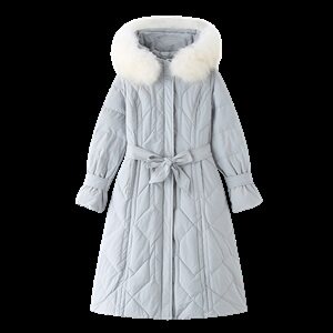 羽绒服女2021冬季新款加厚保暖外套中长款白鸭绒过膝显瘦貉子毛领图片