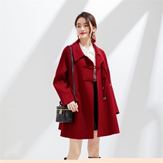 时尚女装双面呢大衣优雅显瘦长袖外套高品质保暖毛呢大衣，女装双面呢大衣，阿吉丽克