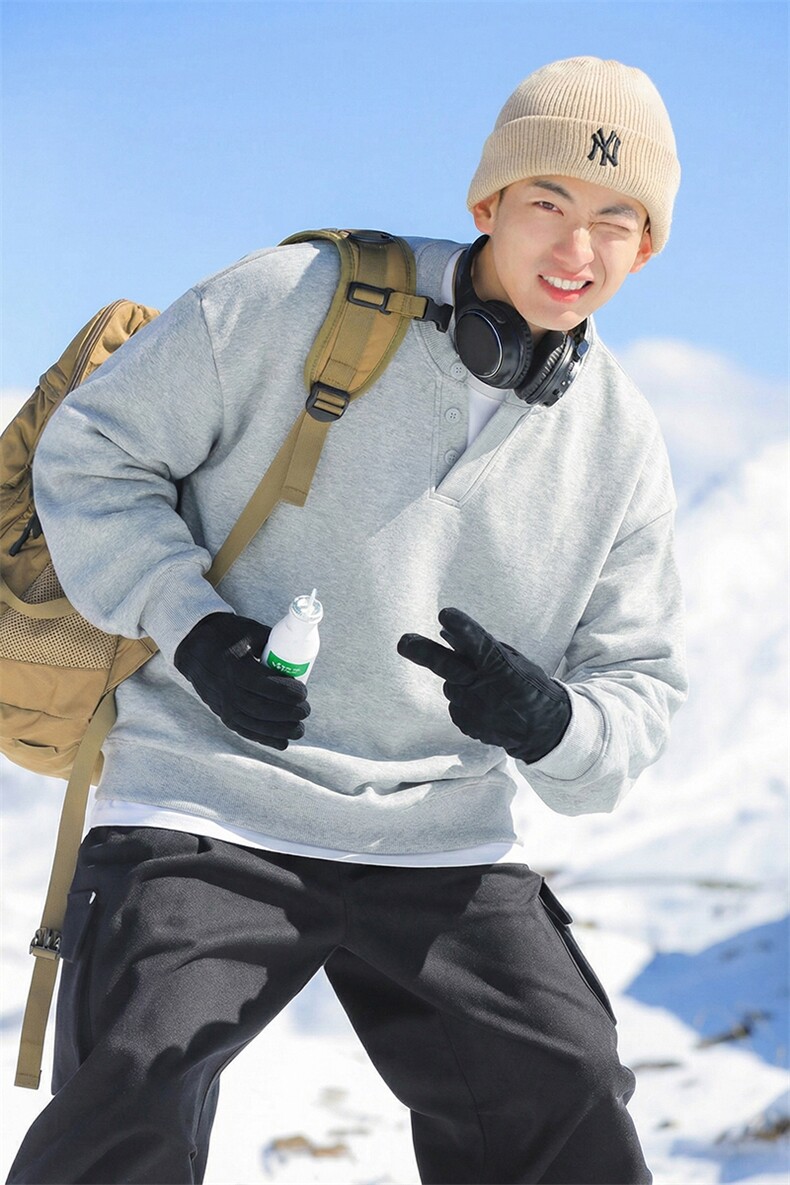春季假两件卫衣美式圆领设计上衣长袖T恤亨利男C64155-TP4588,男装T恤,电商A102