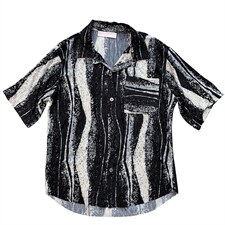 夏季网红痞帅衬衫轻奢西装领水墨画短袖衬衫ins潮男港风CS291-P58，男装衬衫，电商B267