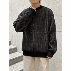 圆领条纹毛衣男款秋冬新款时尚套头针织衫宽松百搭上衣服ME1112，男装针织衫/毛衣，星座1116A-1（原606A）