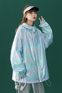 中性风 2023秋季新款潮流个性炫彩宽松夹克外套 F05 P55控68图片