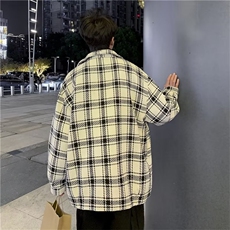 小香风外套男ins潮牌痞帅格子毛呢宽松情侣千鸟格夹克JY6678-P70，男装夹克，星座1008