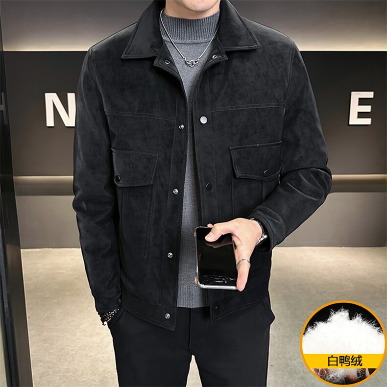 有报告新标50绒2025新款麂皮羽绒服A313-85552-P205控288,男装羽绒服,电商A313