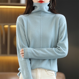 2025年秋季新款白搭女士高领长袖羊毛衫图片