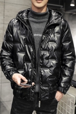 现货连帽潮牌修身短款纯色通道布白鸭绒羽绒服男压花，男装羽绒服，星座301D-5(原星座1415）