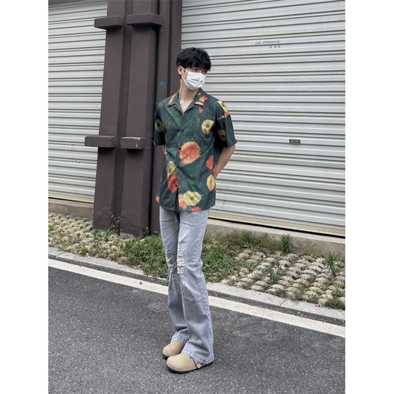 cleanfit夏季弹力牛仔裤男美式高街vibe裤灰色水洗做旧牛仔裤,男装牛仔裤,星座310A-4