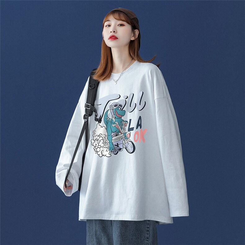 ！2023春季新品潮流行恐龙Fashion长袖T恤潮T115P25控38,男装T恤,A247A