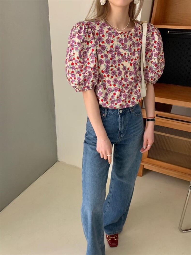 夏季新款韩版碎花上衣，其它，Y·Ben悦本