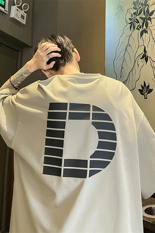 2026春夏新款字母印花重磅纯棉T恤XZ604-DT202-P35控48,男装T恤,星座604