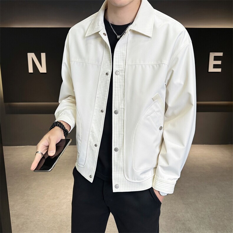 翻领夹克男拼接简约时尚上衣百搭衬衫外套A329-JK103-P105,男装夹克,电商A329