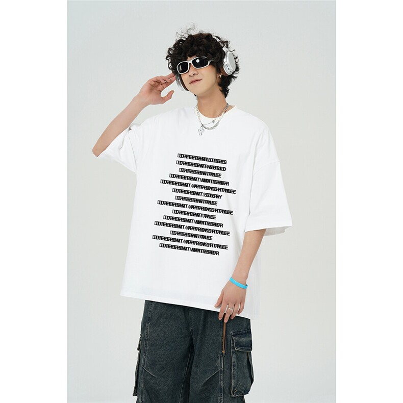 春夏新款重磅纯棉字母满印高街短袖 M~5XL XZ604-DT220-P25控39图片