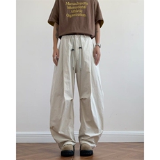 新款宽松休闲裤男韩版潮流百搭裤夏季薄款坠感阔腿拖地长裤K74p48，男装休闲裤，电商D315A