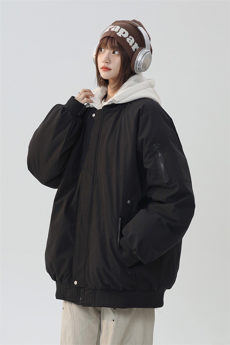 美式假两件棉服外套男2026秋冬校园风宽松棉衣夹克A436-2583-P95,男装夹克,电商A436