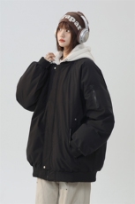 美式假两件棉服外套男2026秋冬校园风宽松棉衣夹克A436-2583-P95，男装夹克，电商A436