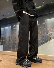 美式高街潮流拉链微喇休闲裤宽松百搭冲锋裤B315-K23377-P45控58，男装休闲裤，电商B315
