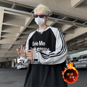 抖音得物供货 提供视频秋冬重磅美式宽松织带圆领卫衣07177图片