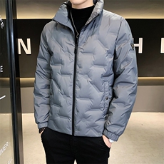 2021主推男标90修身压花立领贴标休闲羽绒服外套A230-K001-P165，男装羽绒服，电商A230