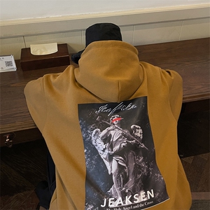 2023春季美式大码卫衣男高街外套春秋宽松连帽上衣JK22331p75控88图片