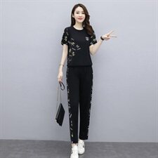 柔软潮流个性简约套装/套裙两件套舒适宽松，女装套装/套裙，阿菲诺依