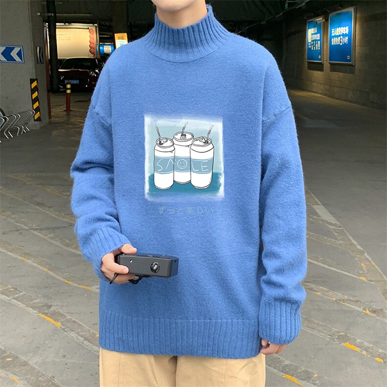 M18148-P45加绒款-P65半高领毛衣男士大码针织衫男毛线衣男,男装针织衫/毛衣,电商A040
