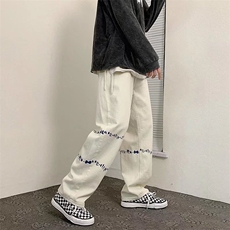 复古阔腿裤子高街ins潮牌春秋直筒宽松牛仔裤男士K425，男装牛仔裤，星座1116A-1（原606A）