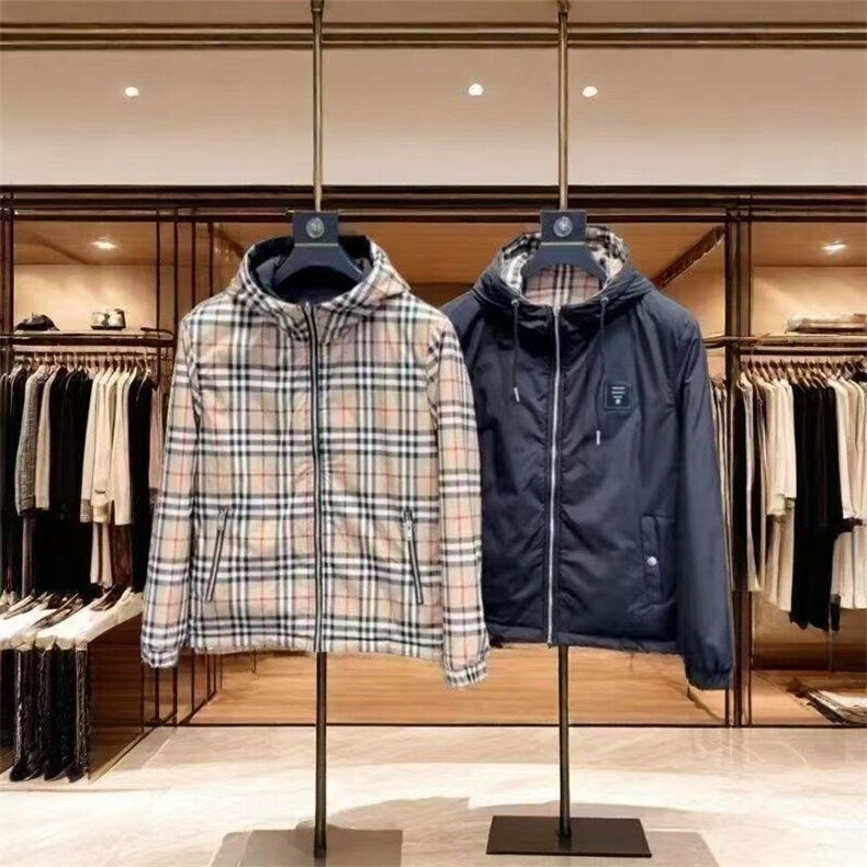 (网图)轻奢双面穿棉服休闲格子潮流二棉外套313B-JK5605双面-P115,男装棉衣,星座313B