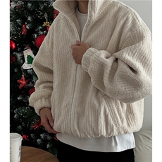 翻领灯芯绒宽松棉服男士秋季新款重工加厚高克重毛绒短款夹克外套，男装夹克，星座710