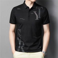 夏季新款男士翻领短袖t恤中年有领男装上衣服休闲POLO衫，男装T恤，电商B212（原钱塘6029）