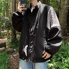 2024新款欧美式拼接夹克男潮牌复古宽松棒球服外套春秋AJ901-P68，男装夹克，星座1109-3