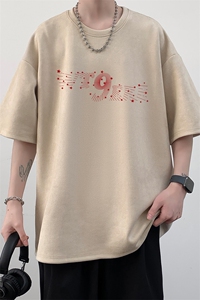麂皮绒短袖t恤男大码半袖男 JD82442-P25图片