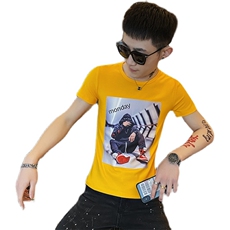 312A-6312-P35新款社会小伙短袖T恤修身男士潮流半袖体恤D，男装T恤，星座312A-5
