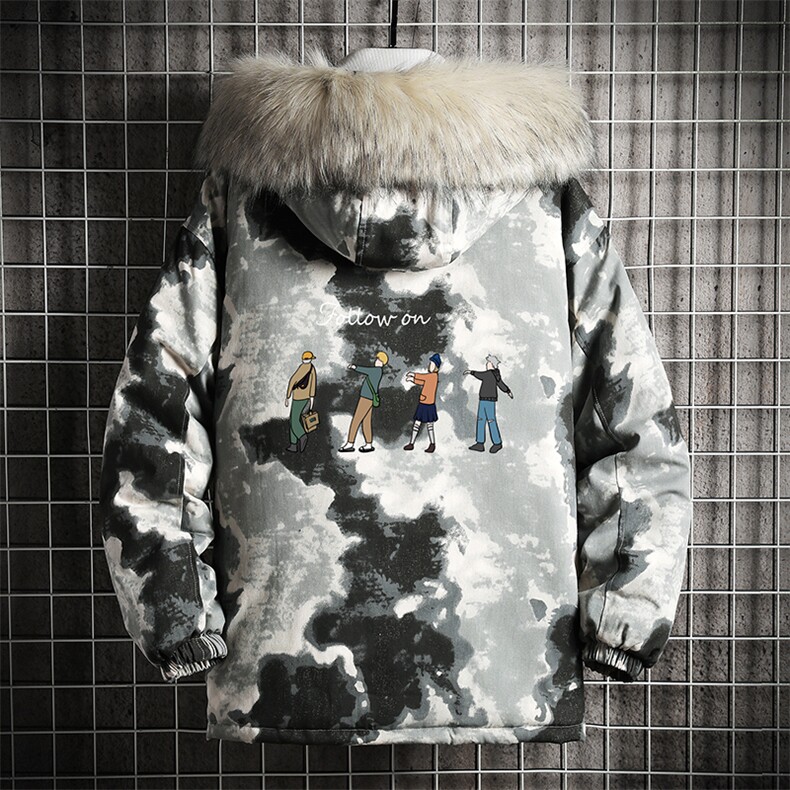 MC49043-P135日系潮衣男大码派克服男工装服外套袄网格,男装棉衣,电商A040A