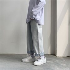 主推2021新款港风垂感直筒休闲牛仔裤宽松九分裤老爹裤CN64，男装牛仔裤，星座1008