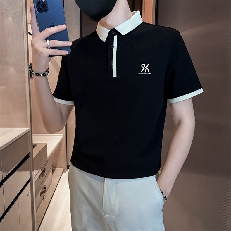 2025夏季短袖T恤翻领刺绣新款Polo衫22535-P50,男装Polo衫,电商D342